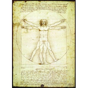 Vitruvijaus Žmogus. Leonardas Da Vincis 1000