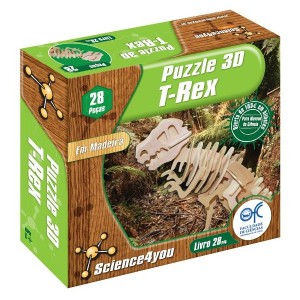 Dinozauras T-Rex. 3D Konstruktorius iš medžio 